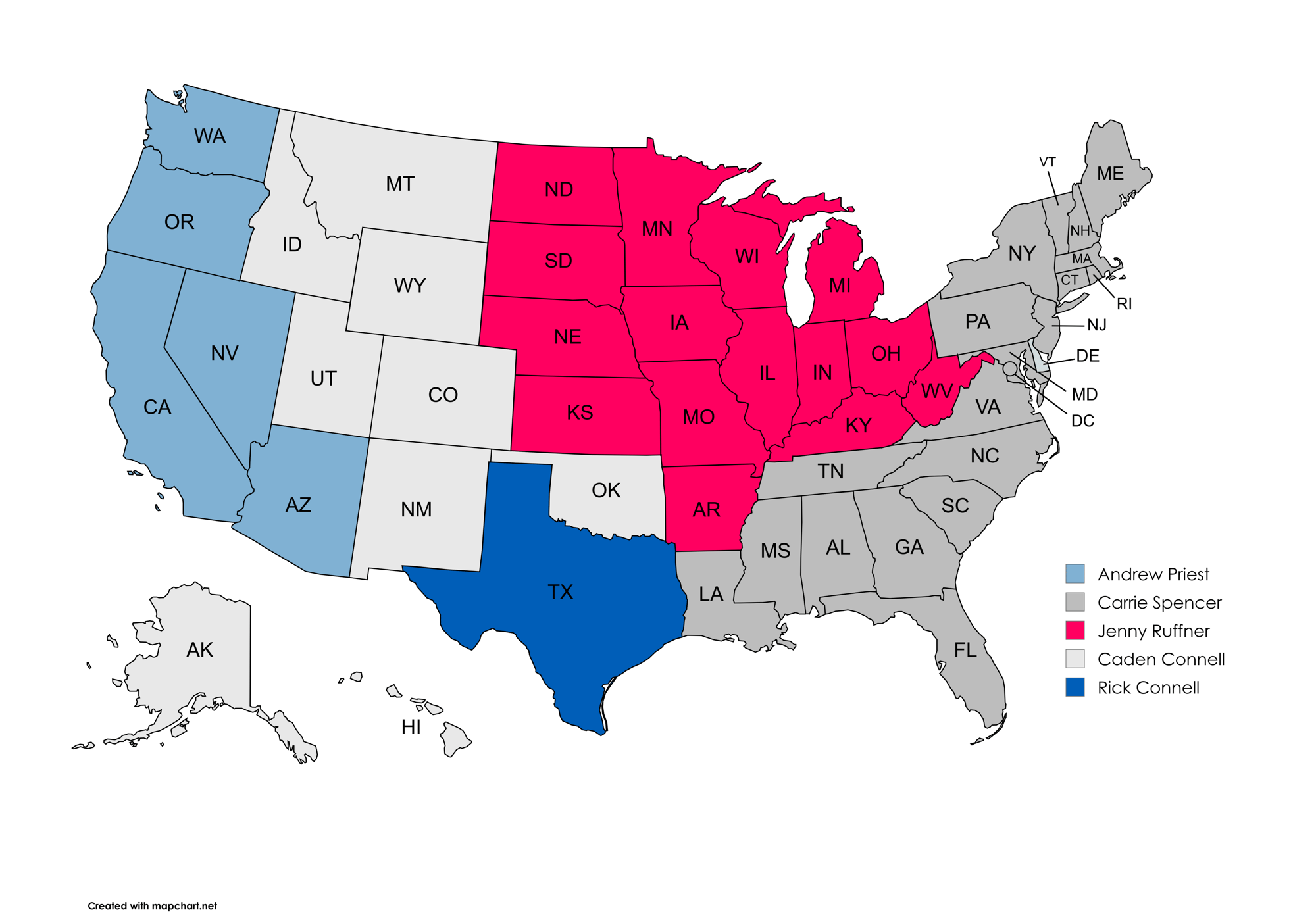 Map of Colorado Time Systems Regional Sales Managers by State