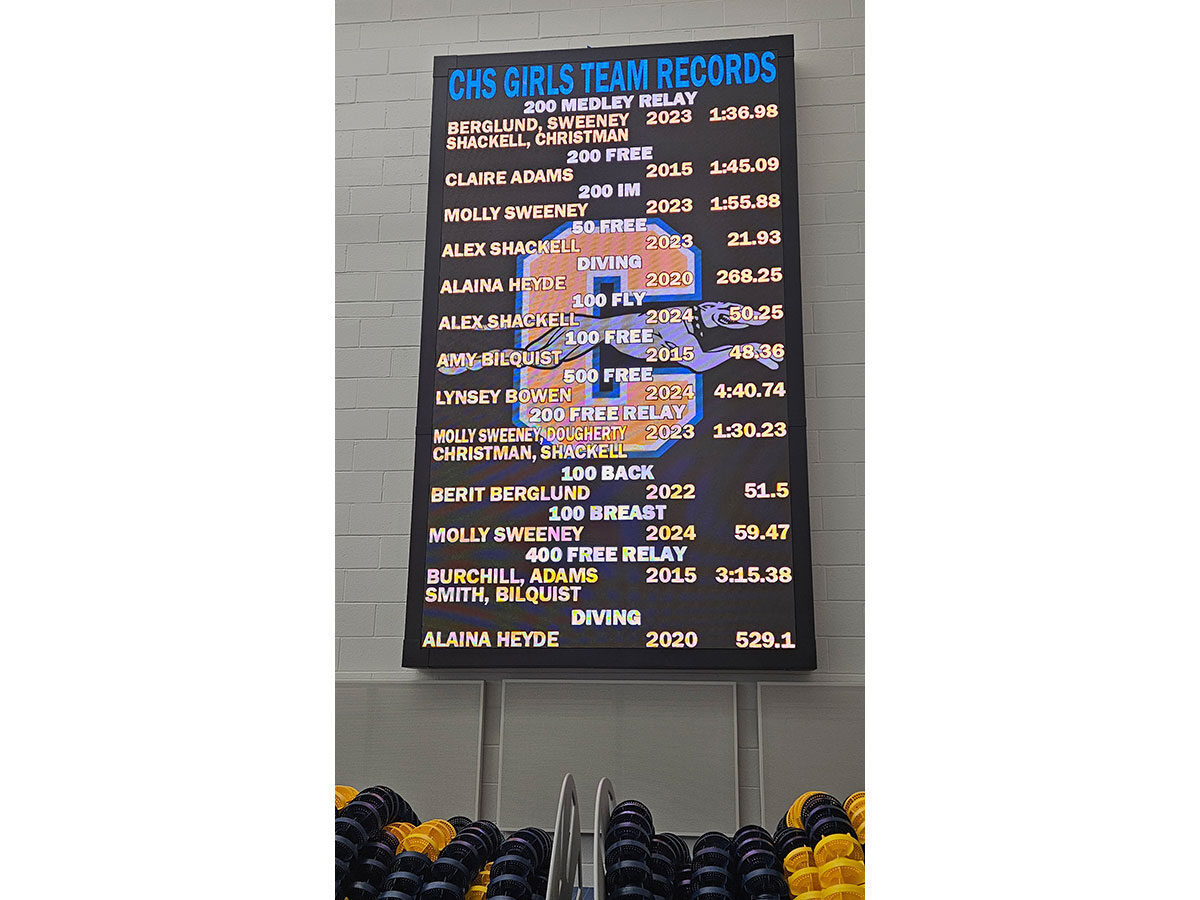 swim timing record board