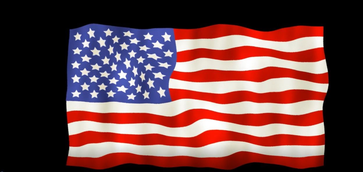Video Animation - American Flag Full View