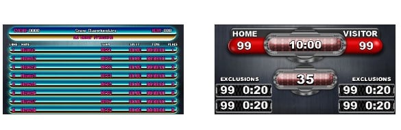 video display templates for aquatic sports